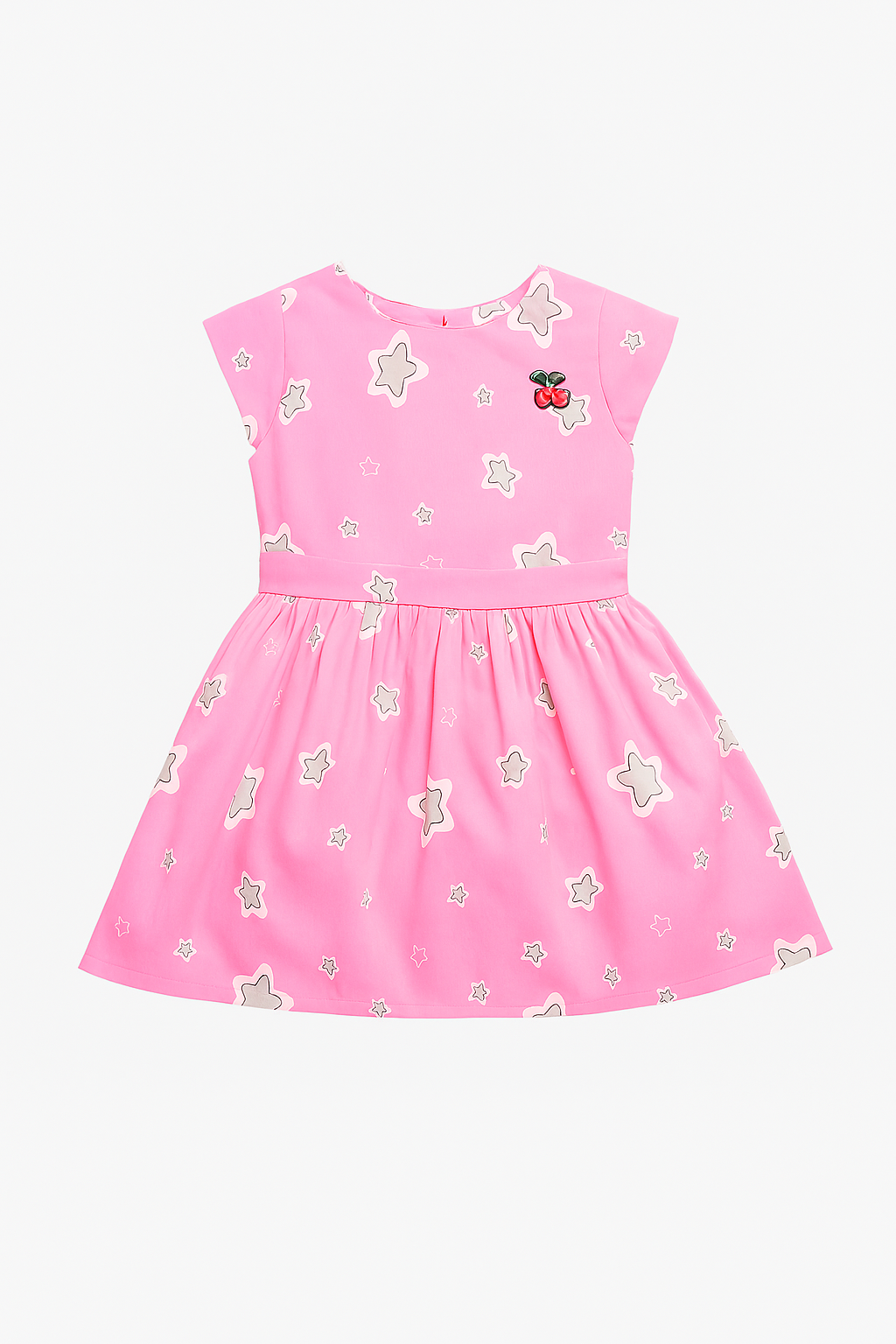 Tiny Girl Pink Star Print Girls Frock