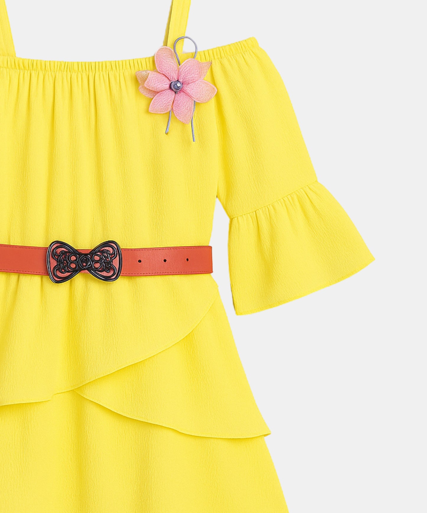 Tiny Girl Light Blue Ruffled Floral Girls Dresses