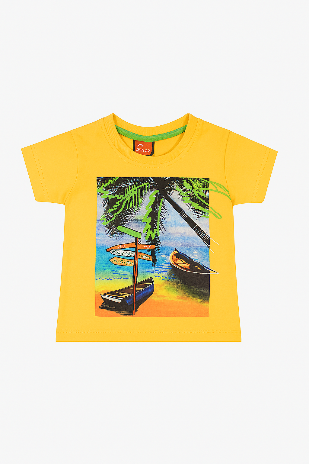 Little kangaroo Yellow Beach Scene Kids T-Shirt