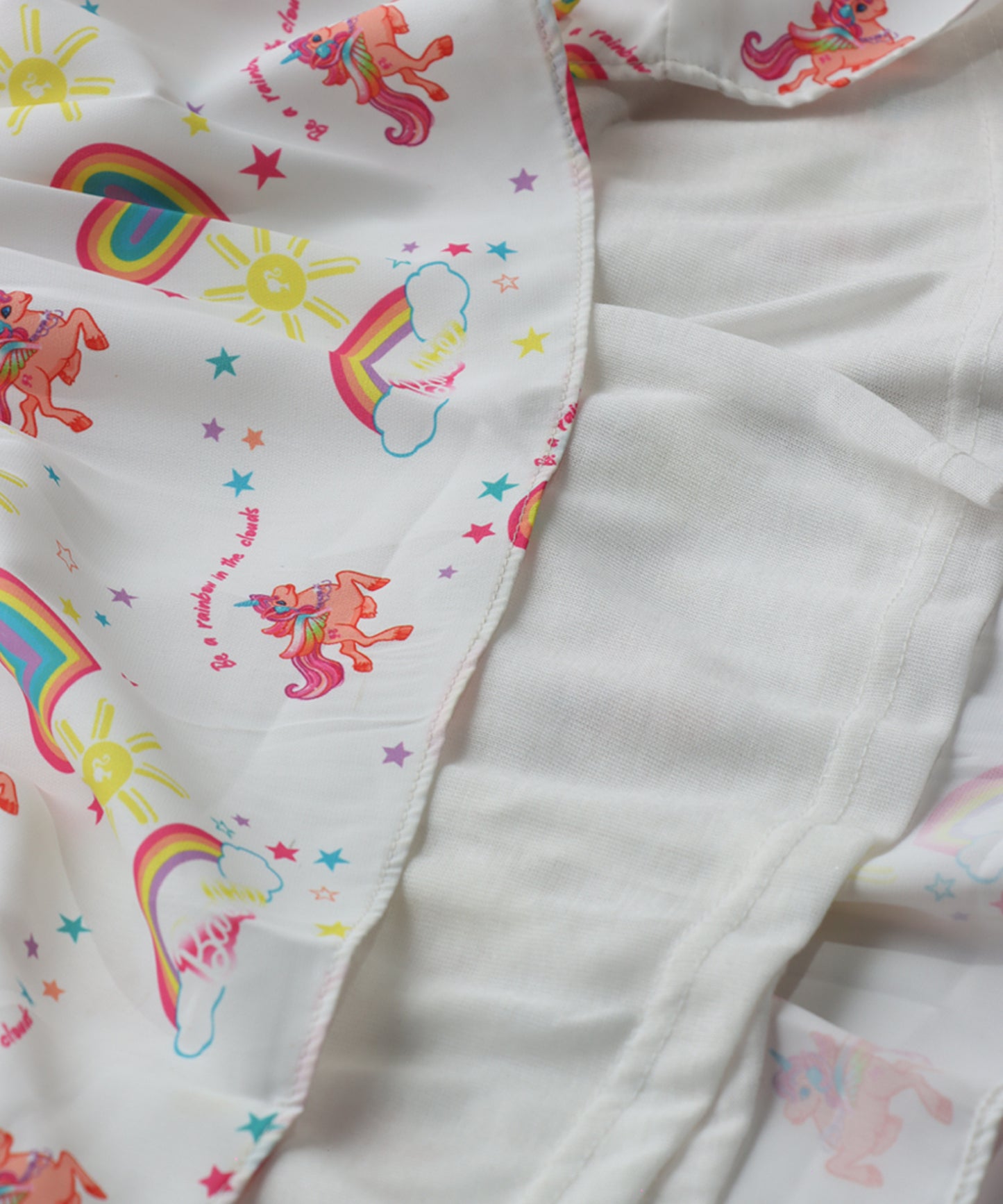 Tiny Girl White Unicorn Print Girls Frock