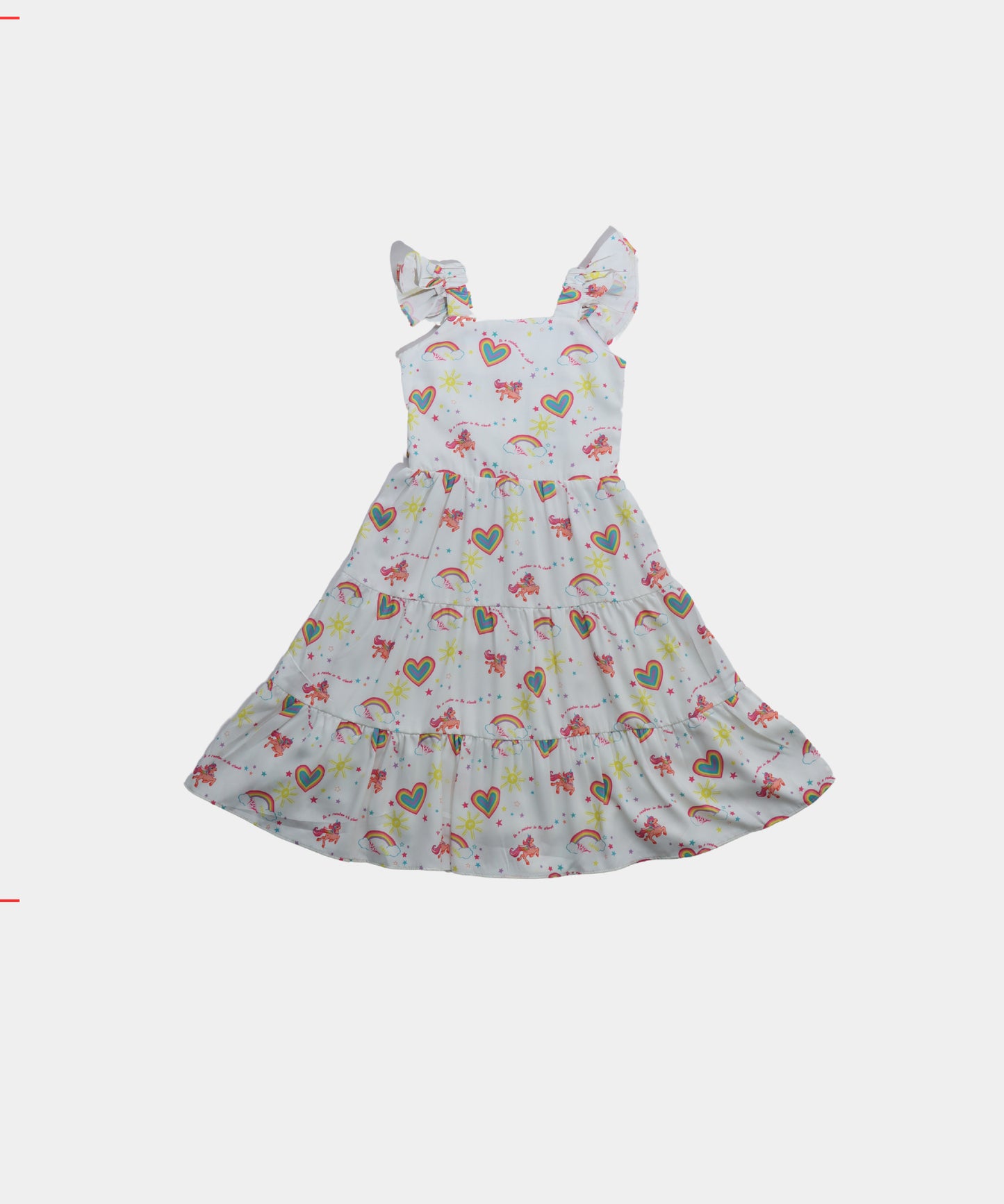 Tiny Girl White Unicorn Print Girls Frock