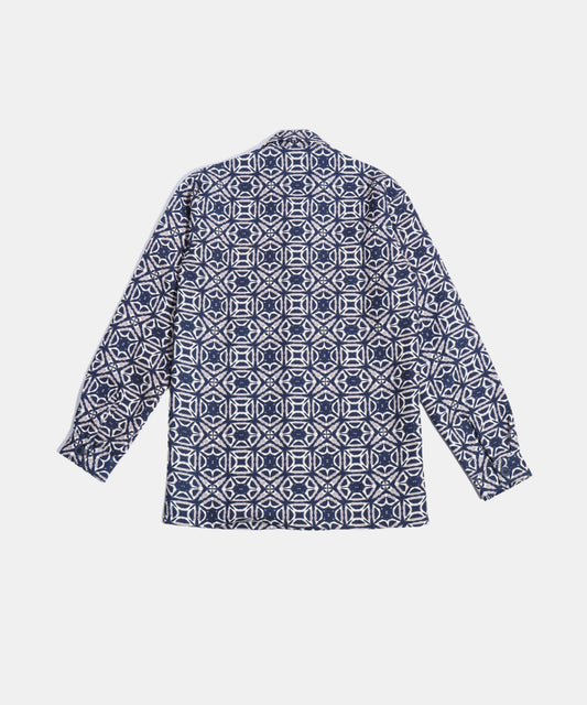 Danaboi  Navy Blue Geometric Print Boys Shirt