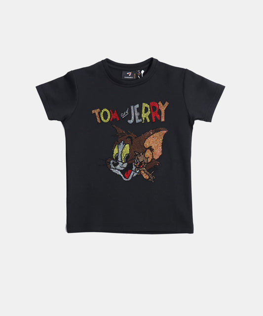 Danaboi Black Tom and Jerry Boys T-Shirt
