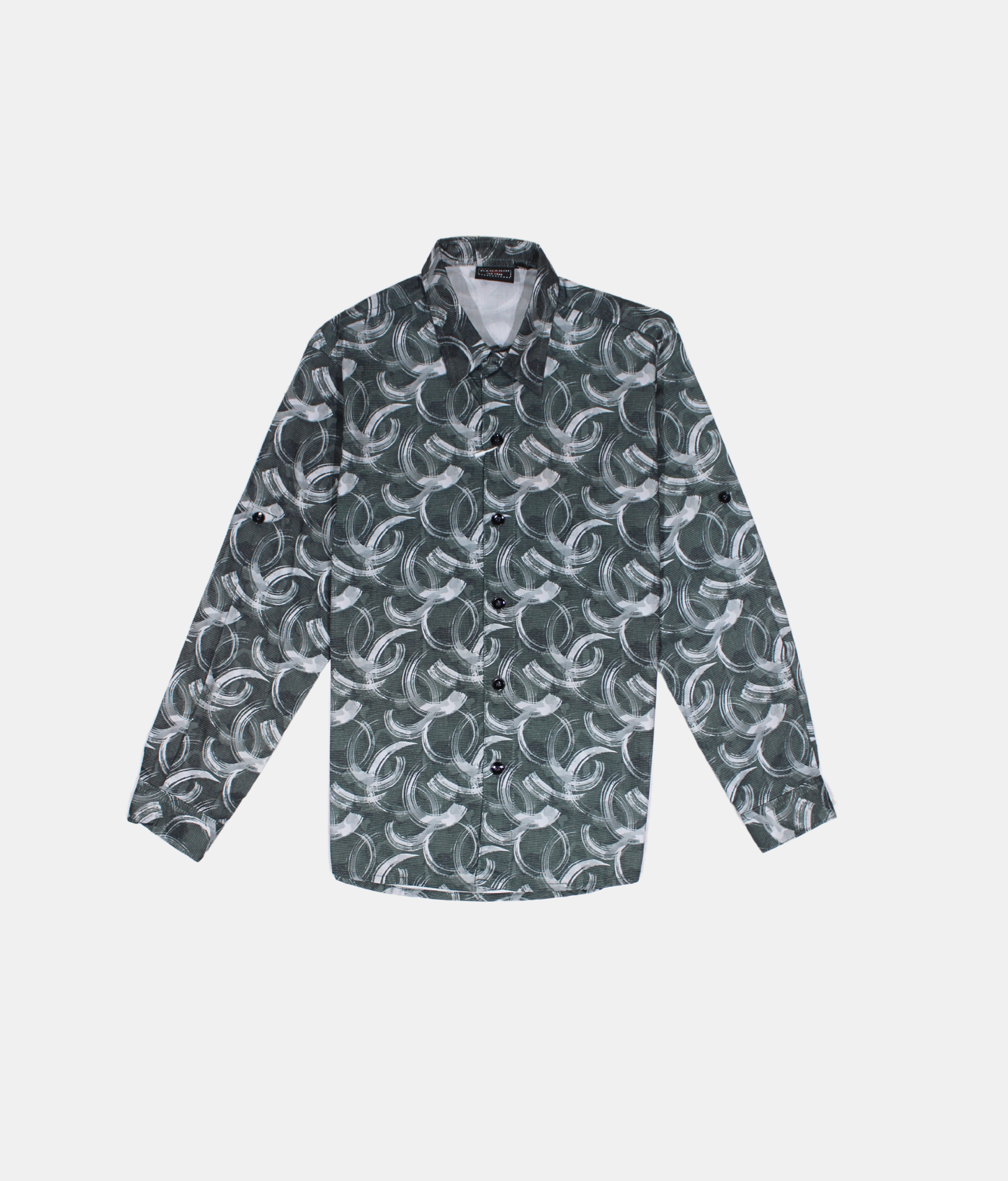 Green Abstract Printed Boys Shirt