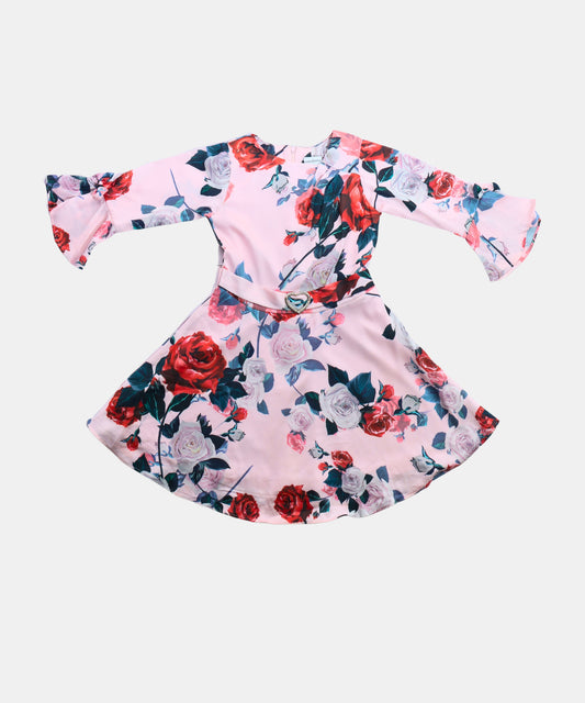 Tiny Girl Pink Floral Girls Frock