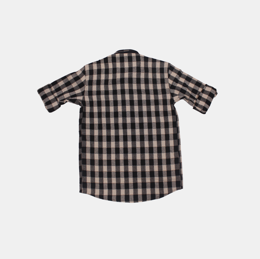 Danaboi Black and Off-White Checkered Boys Shirt