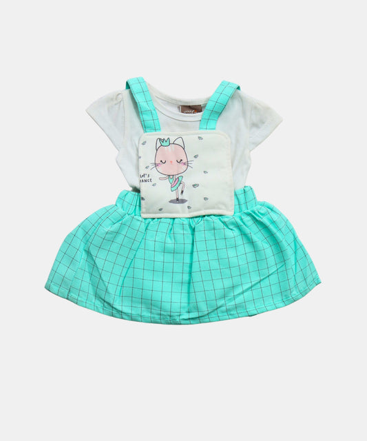 Tiny Girl White & Pink Cat Dress Set
