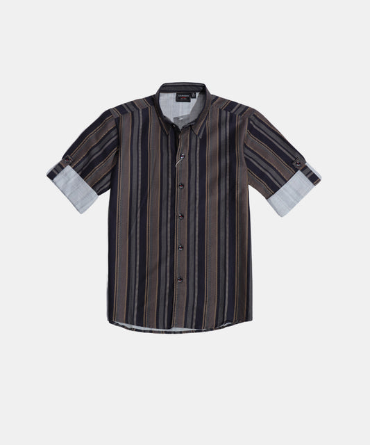 Danaboi Navy Multi-Stripe Casual Shirt