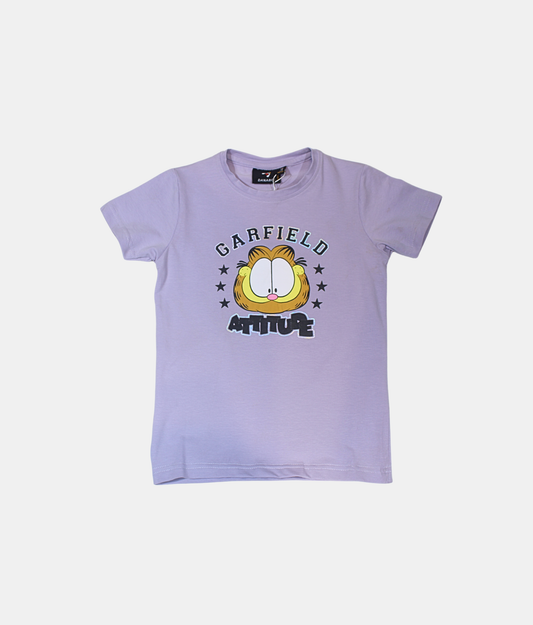 Danaboi  Kids Lavender Garfield Graphic T-Shirt