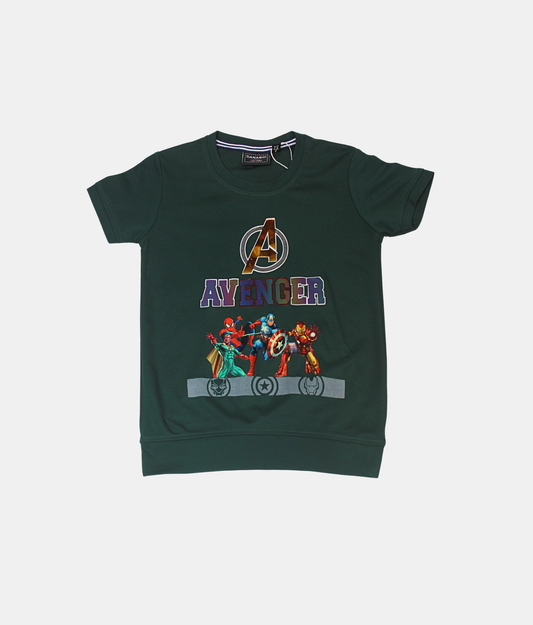 Danaboi Dark Green Avengers Boys T-Shirt