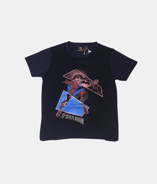 Danaboi Navy Blue Spiderman Boys T-Shirt