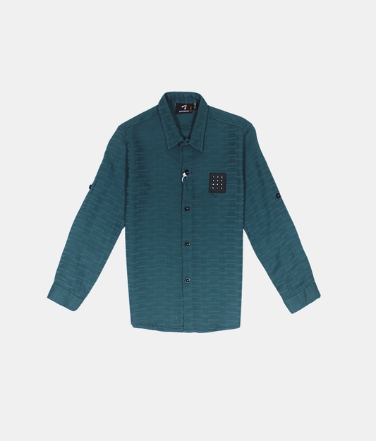 Danaboi Teal Textured Boys Shirt