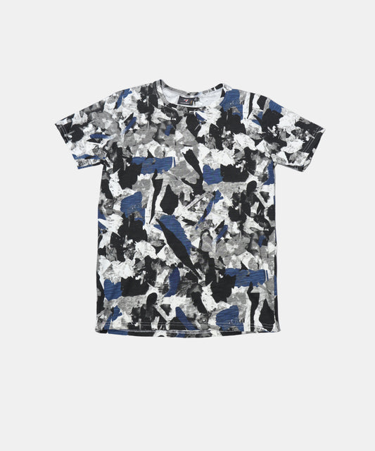 Danaboi Grey & Black Abstract Print Boys T-Shirt