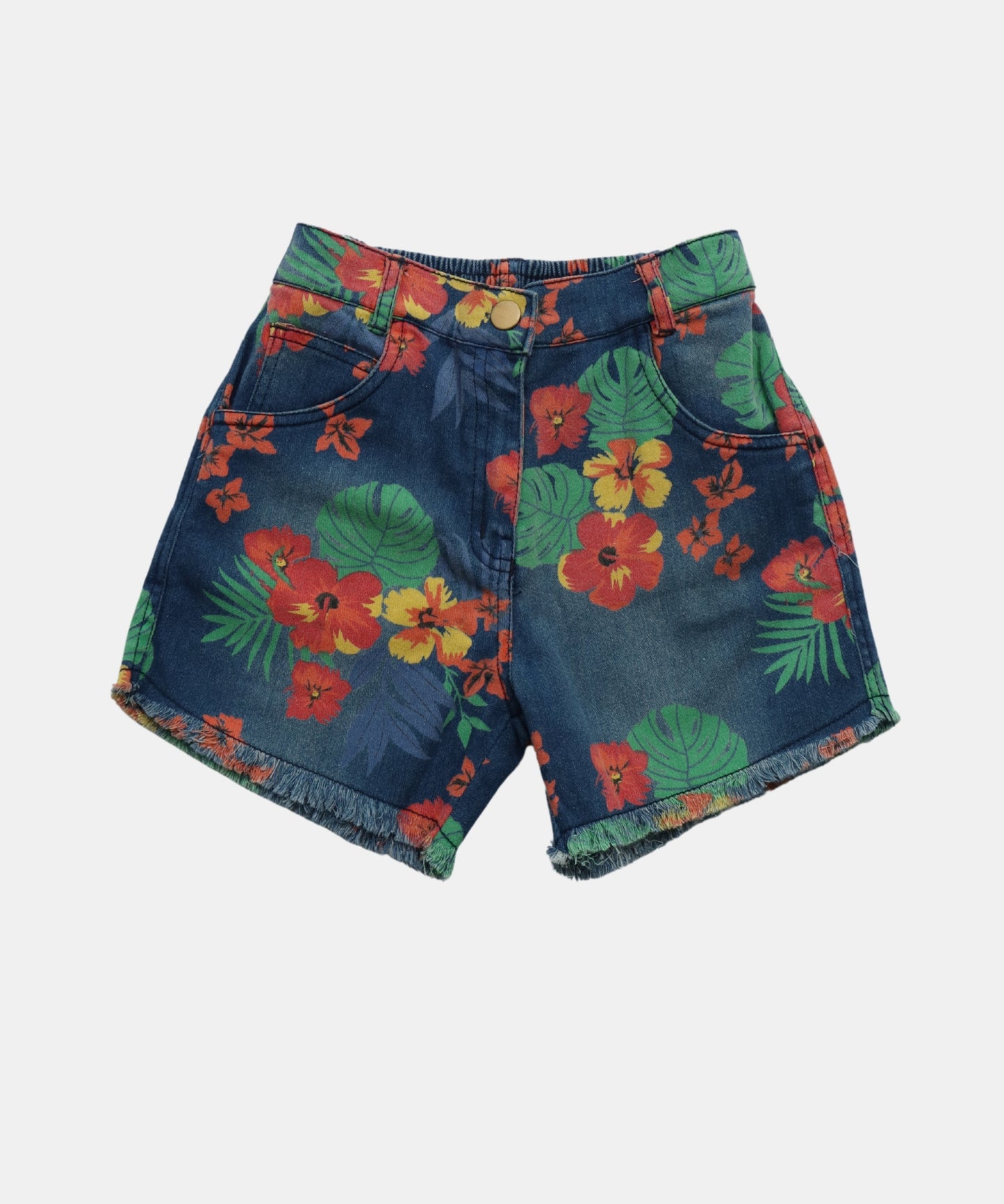 Tiny Girl Blue Hawaiian Print Girls Shorts