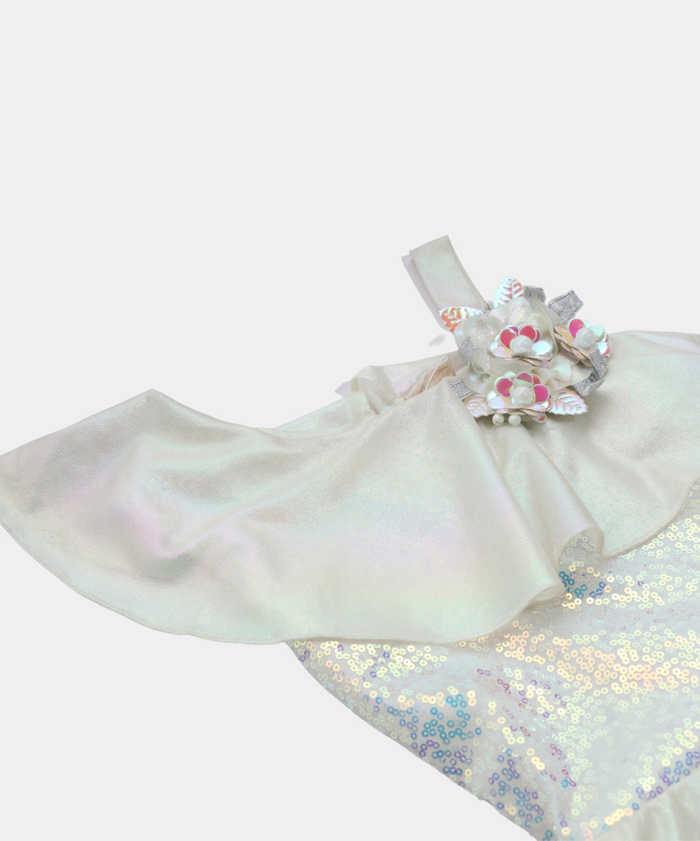 Tiny Girl One-Shoulder Shimmer Layered Dress for Girls