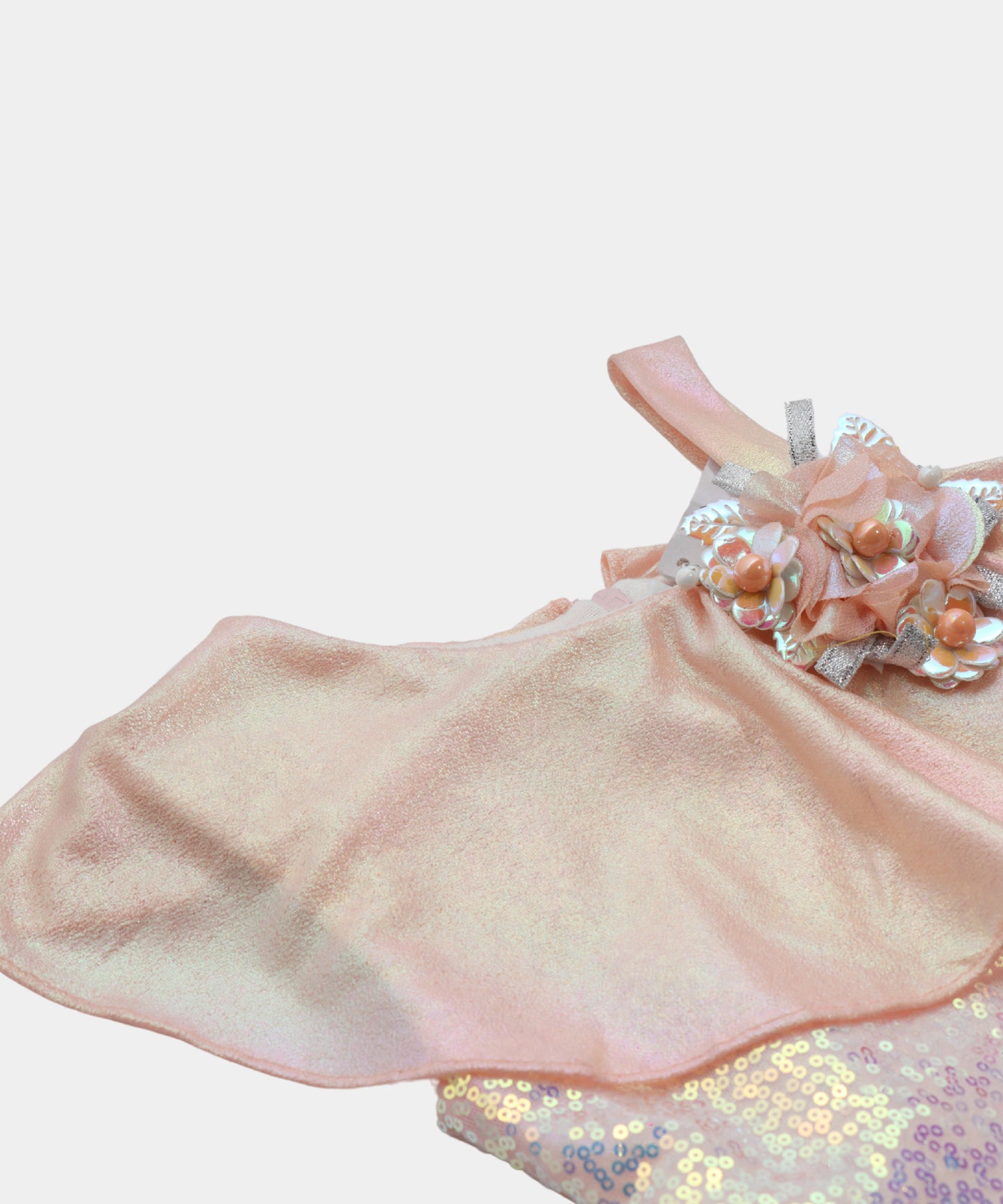 Tiny Girl One-Shoulder Shimmer Layered Dress for Girls