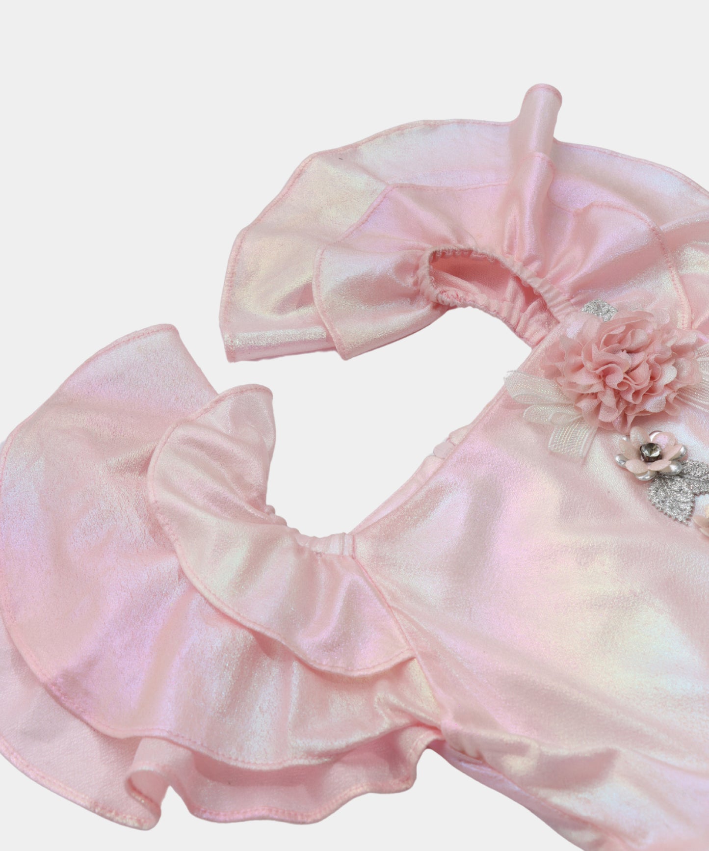 Tiny Girl Shimmery Baby Pink Girls Dress with Ruffles