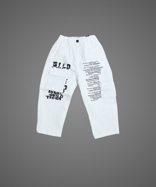 Dapp White Graphic Print Boys Pants