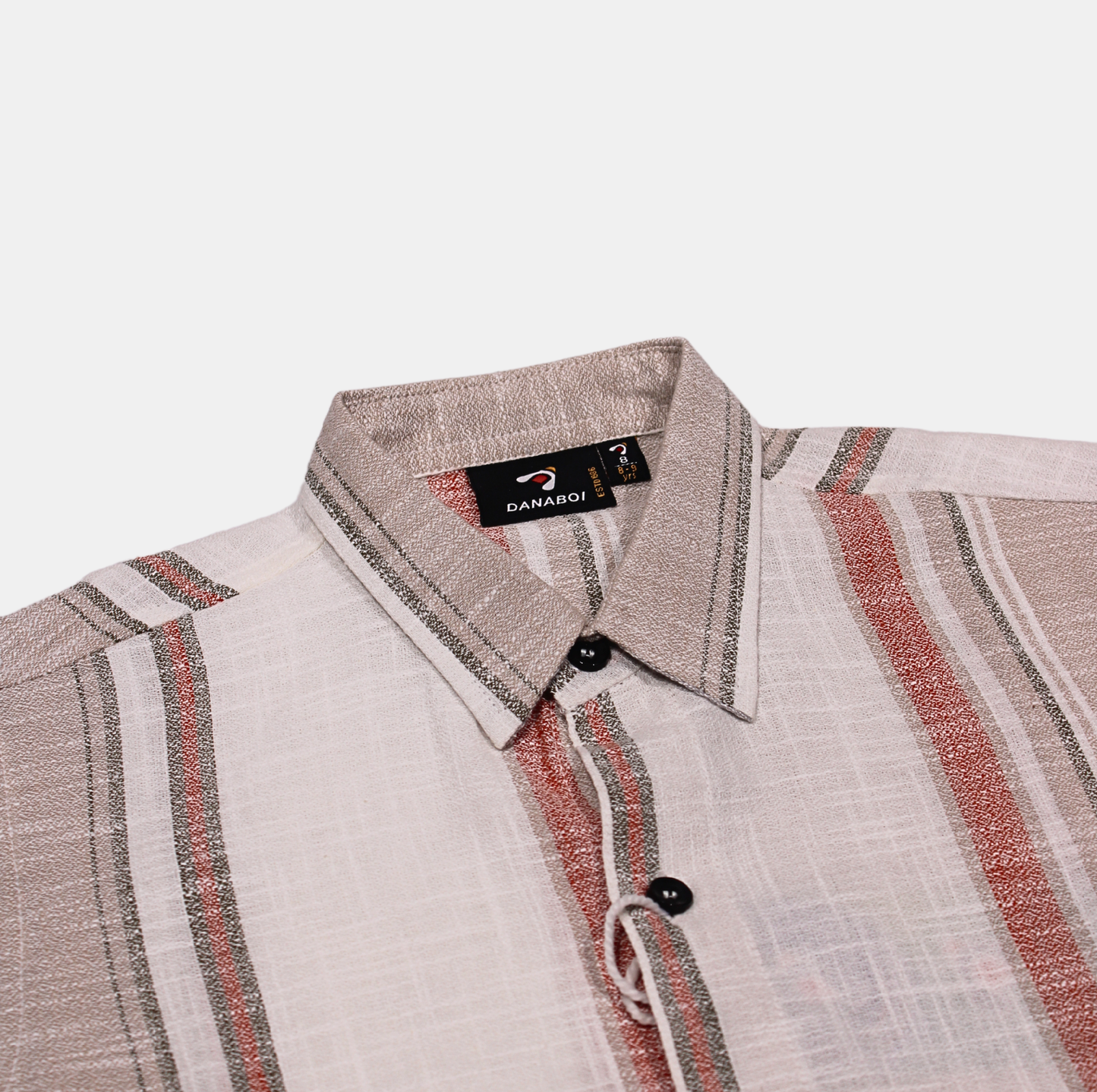 Danaboi Beige & Rust Striped Boys Shirt