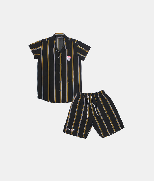 Danaboi Black Striped Boys Co-ord Set