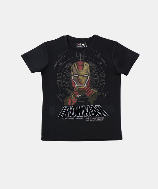 Danaboi Black Boys Iron Man Hero T-Shirt