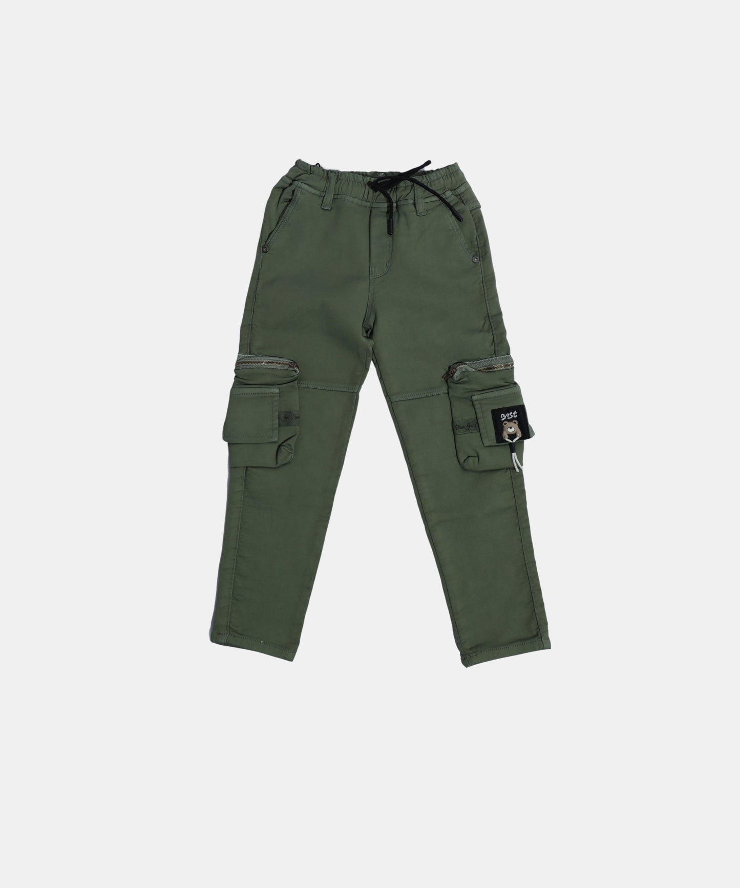 Spunky Olive Green Boys Cargo Pants