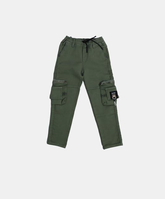 Spunky Olive Green Boys Cargo Pants