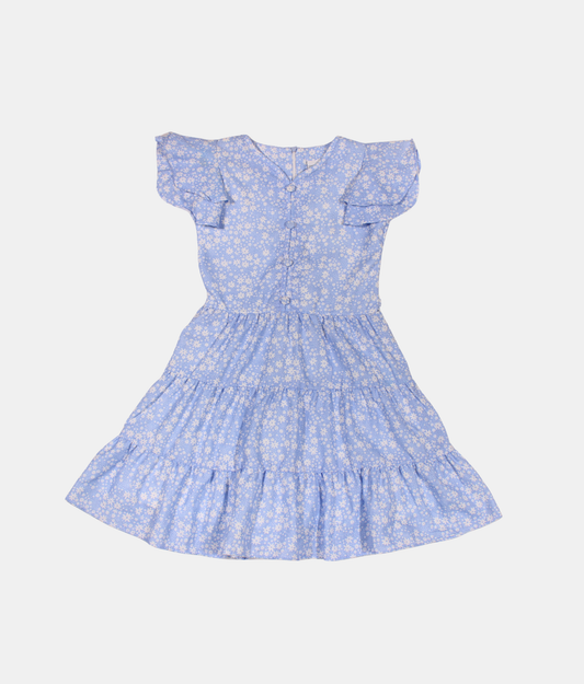 Tiny Girl Blue Floral Girls Dress