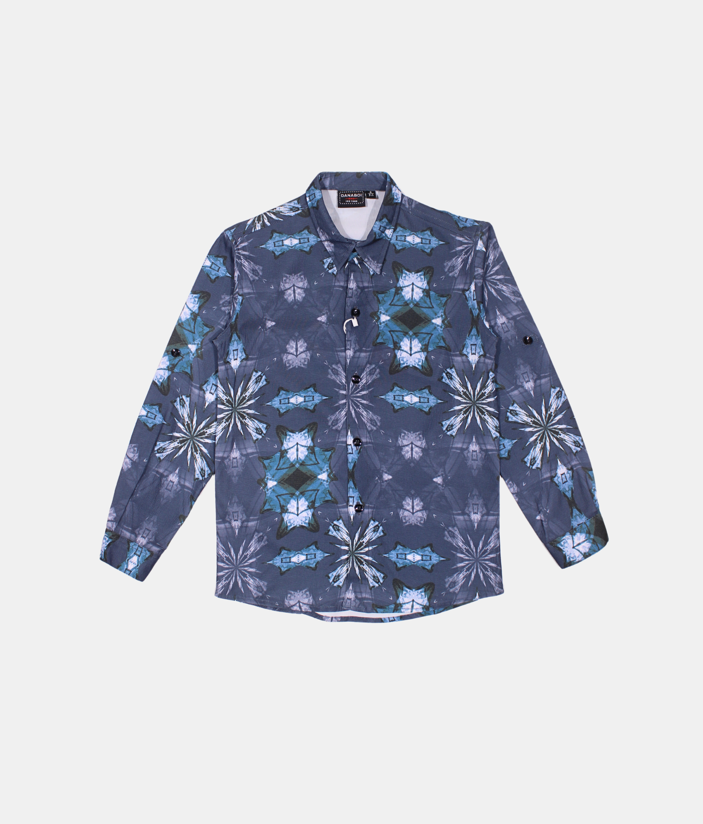 Danaboi Blue Geometric Print Boys Shirt
