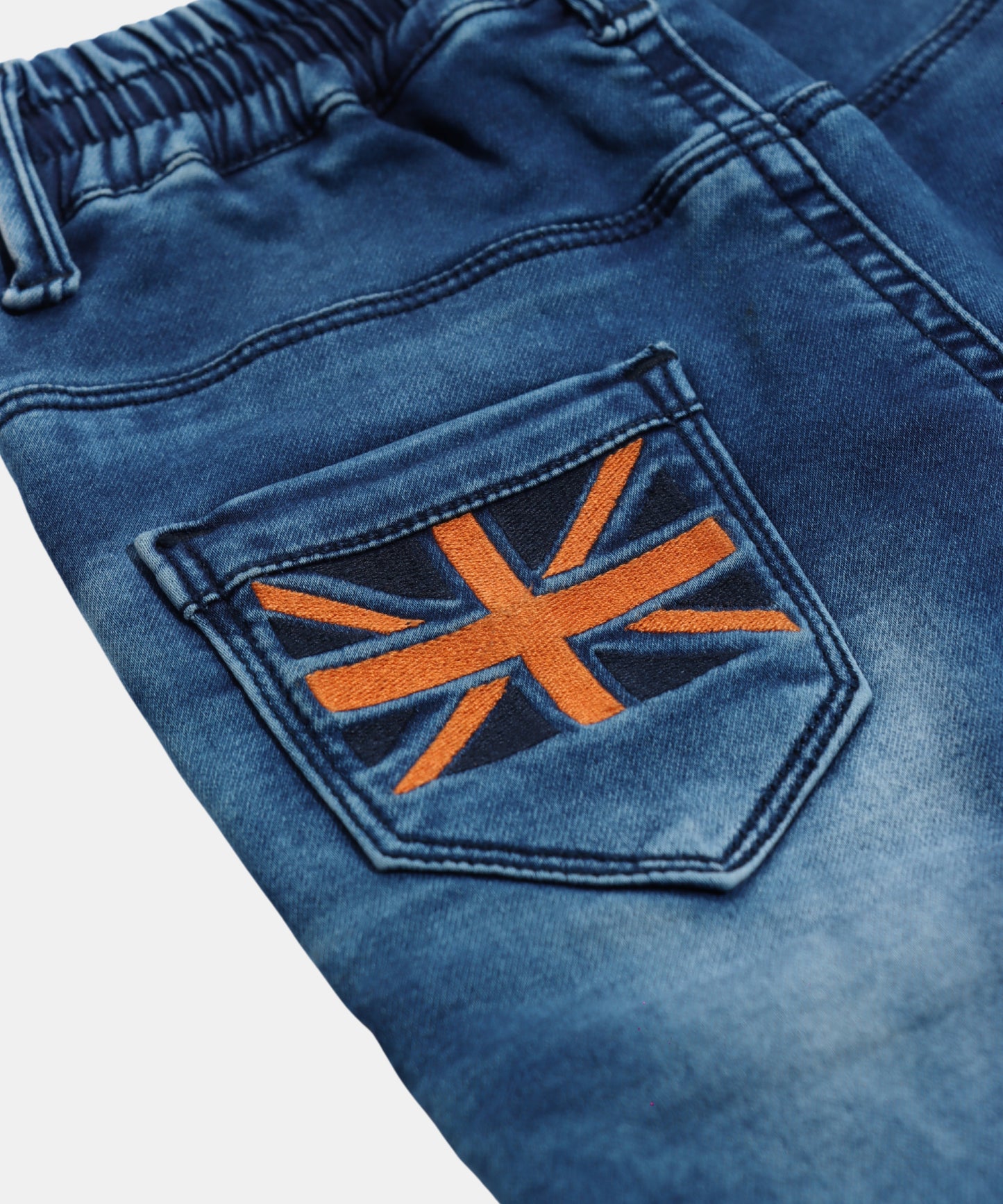 Rags Faded Blue Boys Jeans with Drawstring Waist