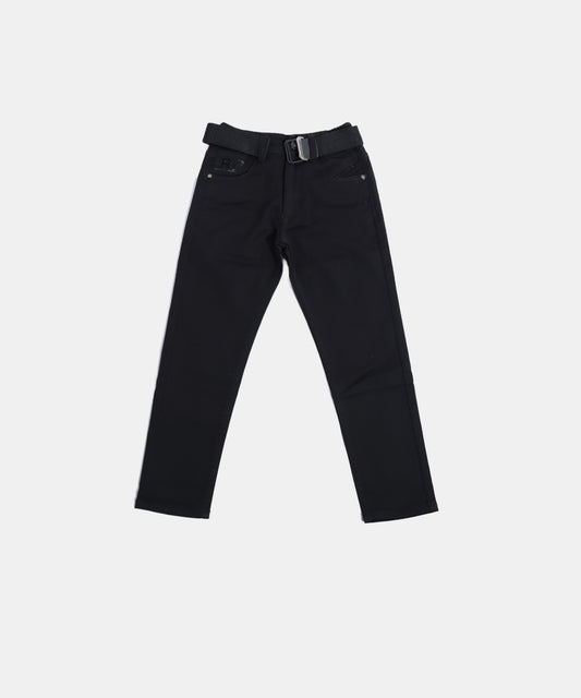 Rags Black Boys Jeans with Buckle Belt