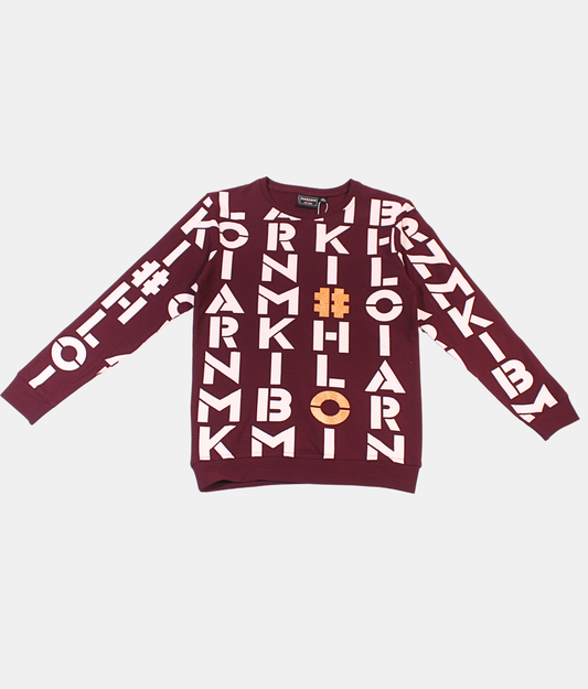 Danaboi Maroon Boys Graphic Print Sweatshirt