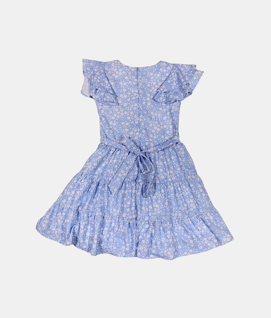 Tiny Girl Blue Floral Girls Dress