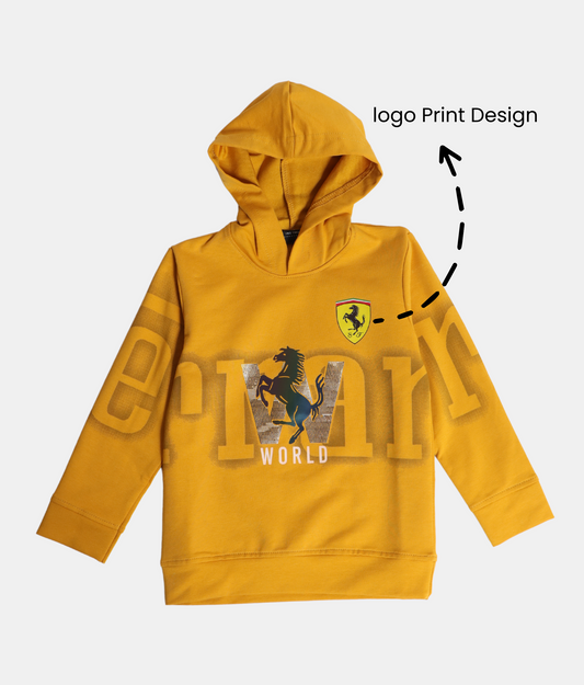 Danaboi Mustard Yellow Logo Print Boys Hoodie