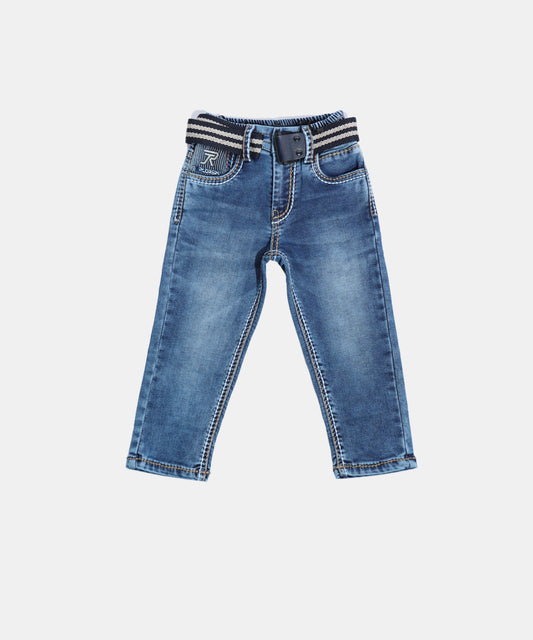Rags Dark Blue Boys Jeans with Striped Belt