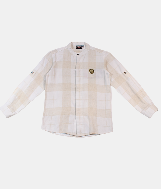 Danaboi Beige Check Boys Shirt