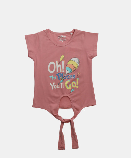 Tiny Girl Adventure Dreams Tie-Knot Girls Top