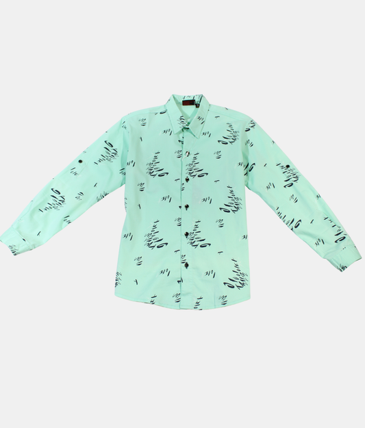 Danaboi Mint Green Abstract Print Boys Shirt