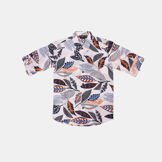 Danaboi Tropical Leaf Print Boys Shirt