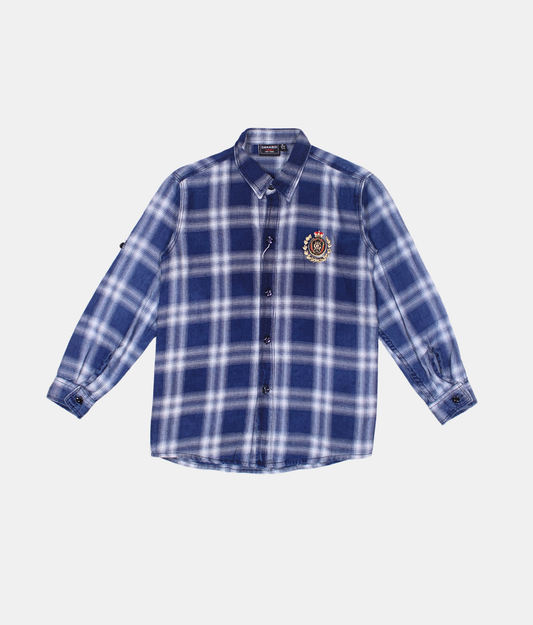 Danaboi  Blue Checked Boys Shirt