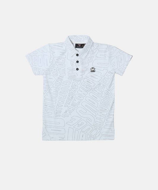 Danaboi White Boys Typographic Polo T-Shirt