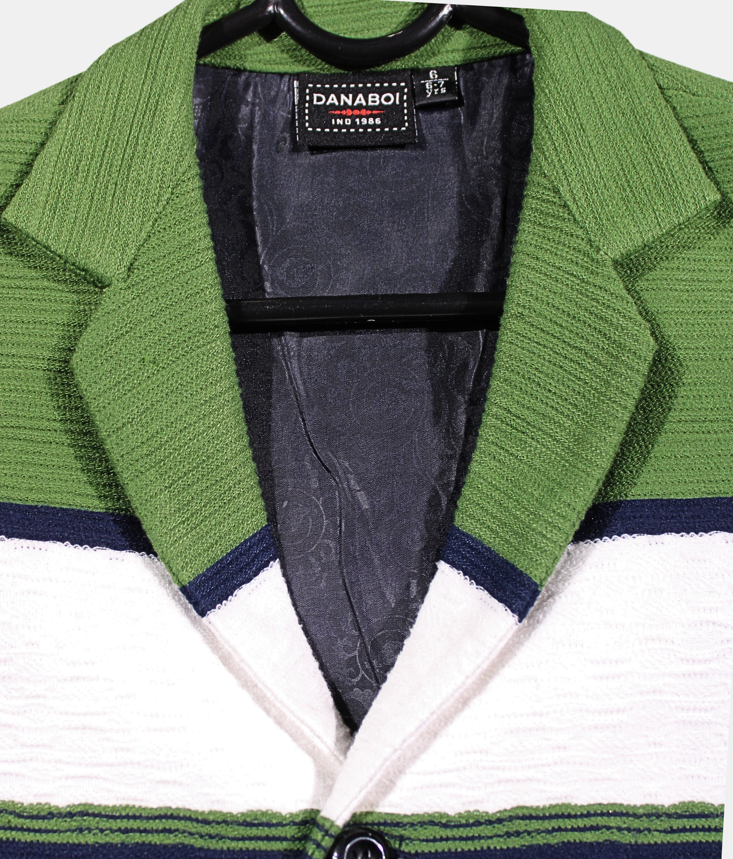 Danaboi Green & Blue Striped Boys Blazer