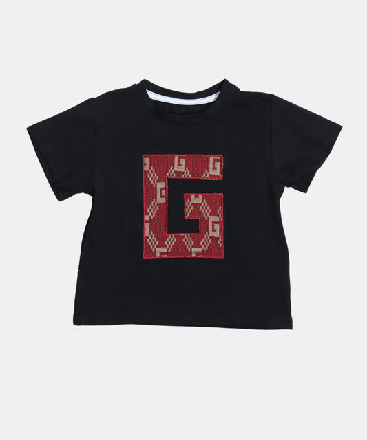 Dapp Kids Black & Maroon Boys Co-ord Set