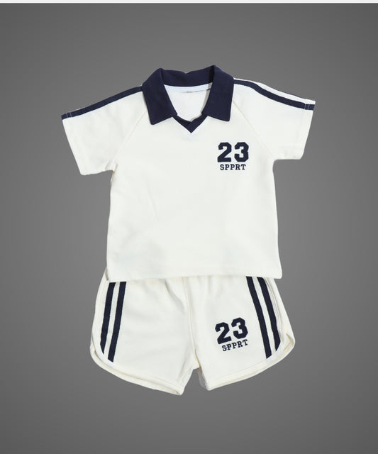 Dapp Kids White & Navy Boys Co-Ord Set