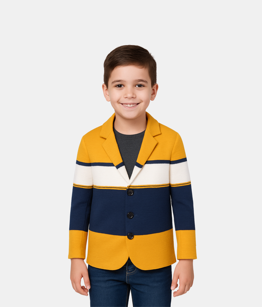 Danaboi  Yellow & Navy Blue Boys Blazer