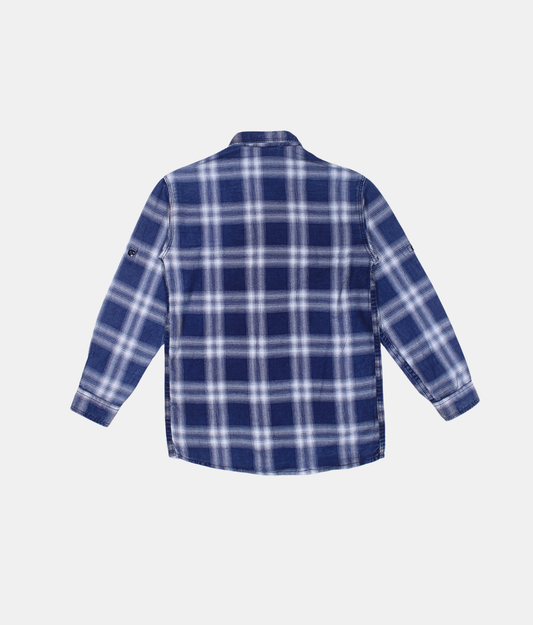 Danaboi  Blue Checked Boys Shirt