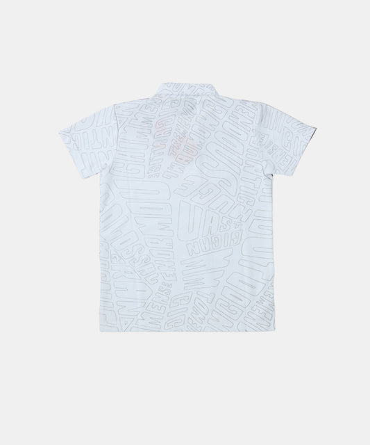 Danaboi White Boys Typographic Polo T-Shirt
