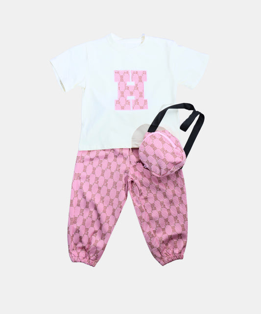 Dapp Kids White & Pink Girls Co-ord Set