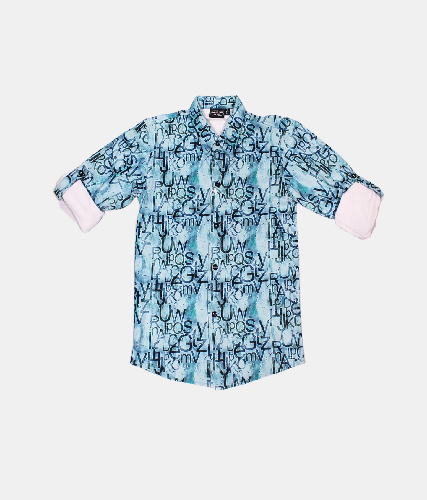 Danaboi Aqua Alphabet Print Boys Shirt