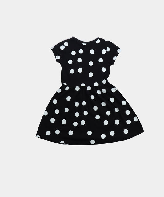 Tiny Girl Black Polka Dot Fit & Flare Dress